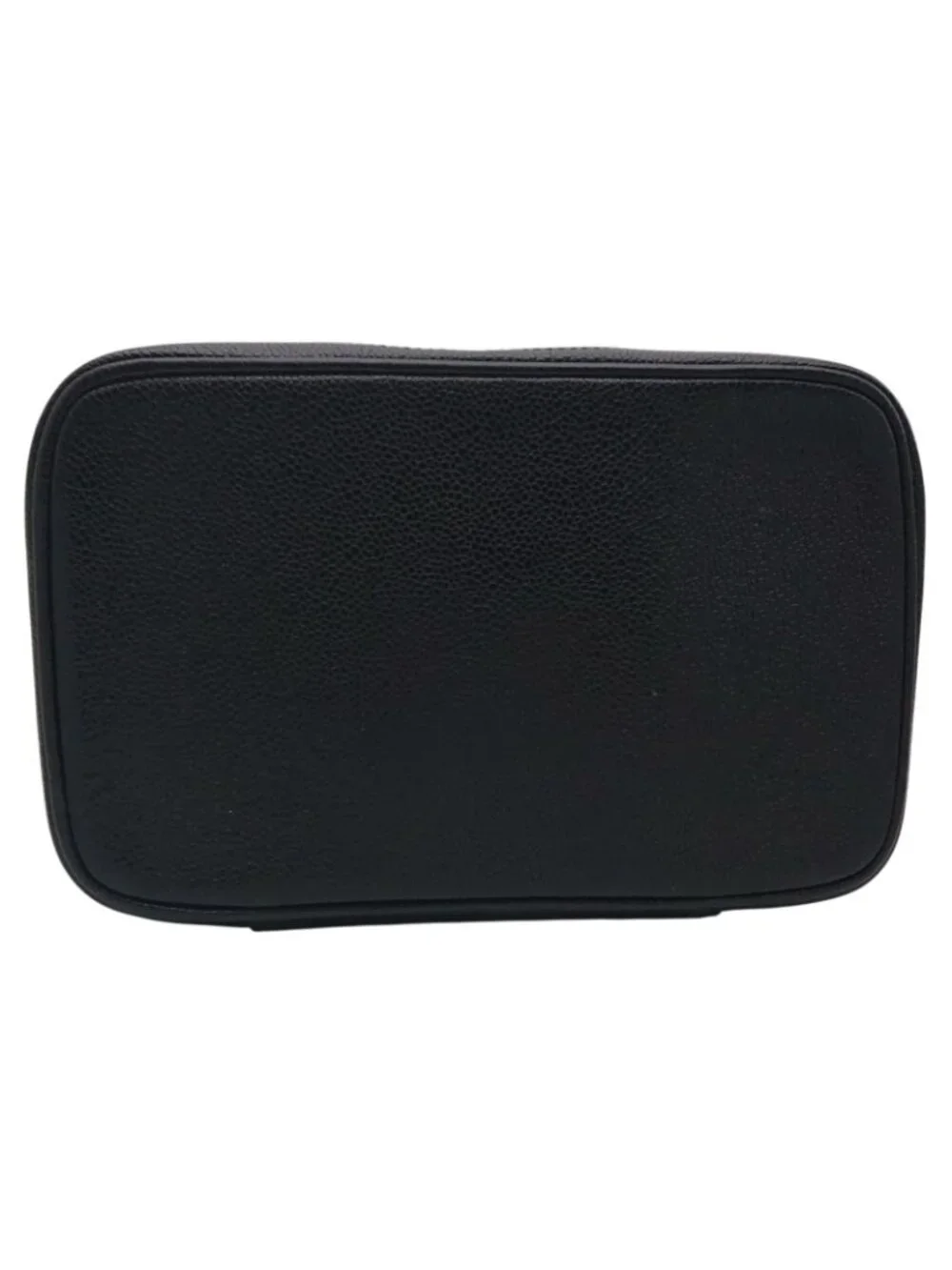 Chanel Caviar Leather Vanity Bag CC Logo Black Bag with Card